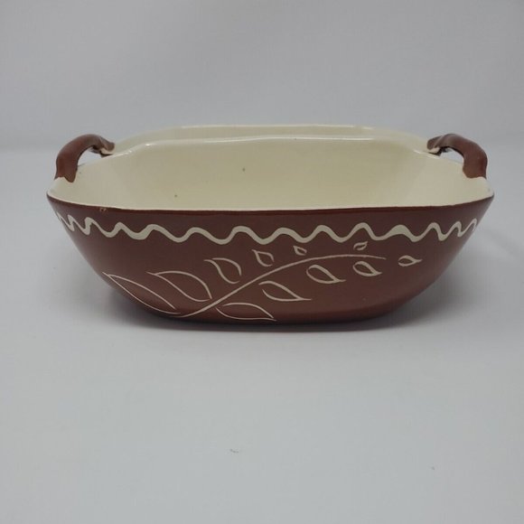 Vintage 1950s Ceramics by Hoffman Divided Serving Dish Bowl No 7 Sprig of Leaf - Picture 4 of 7